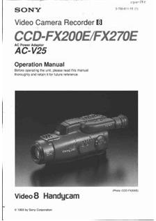 Sony CCD FX 270 E manual. Camera Instructions.